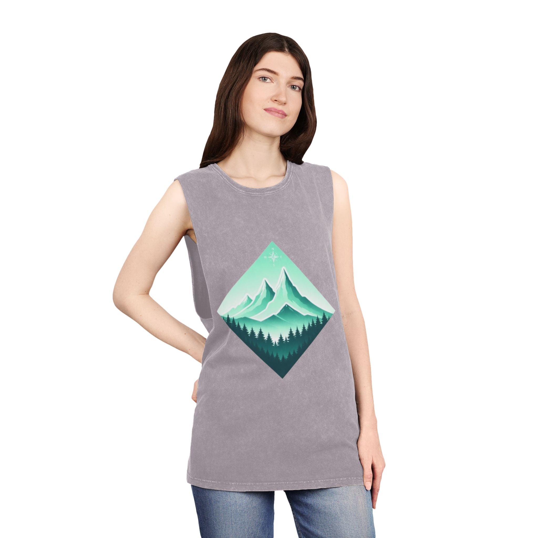 Mountain Forest Tank Top | Vintage Stonewash Graphic