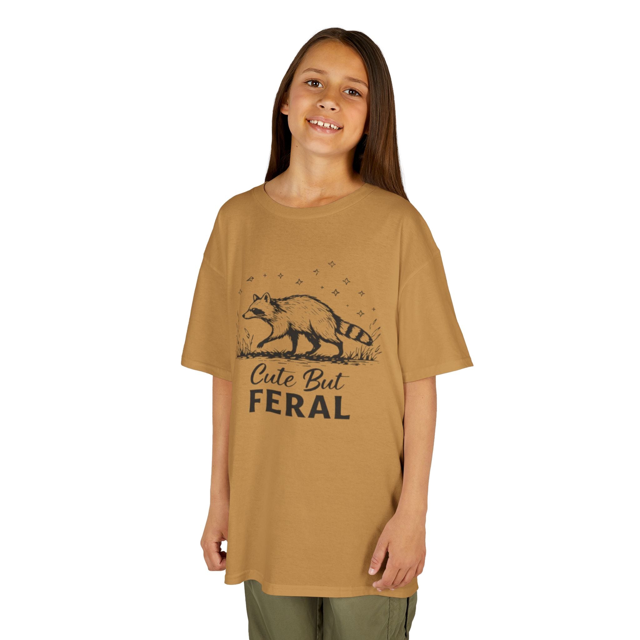 Kids Tee | Cute But Feral Raccoon Graphic
