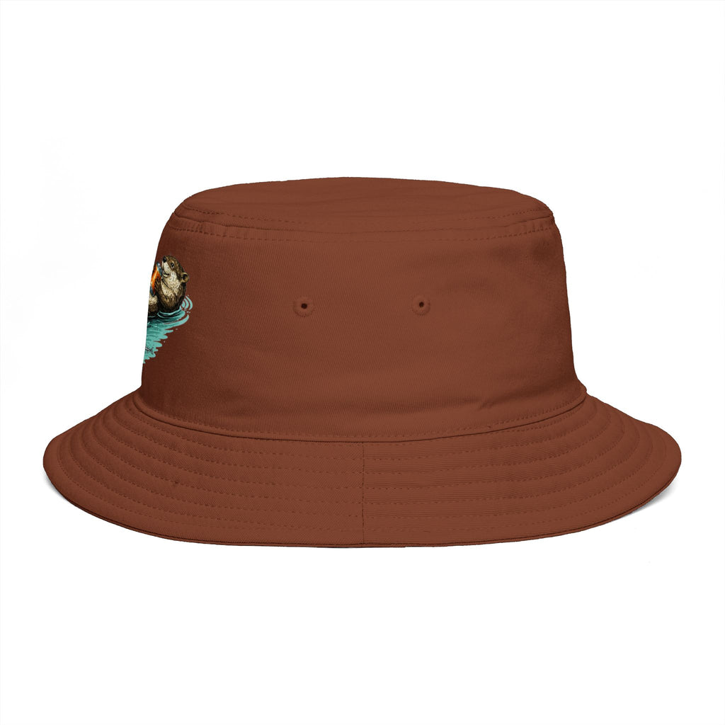 Otter Float Bucket Hat | Cute River Otter Relaxing on Water, Casual Outdoor Sun Hat