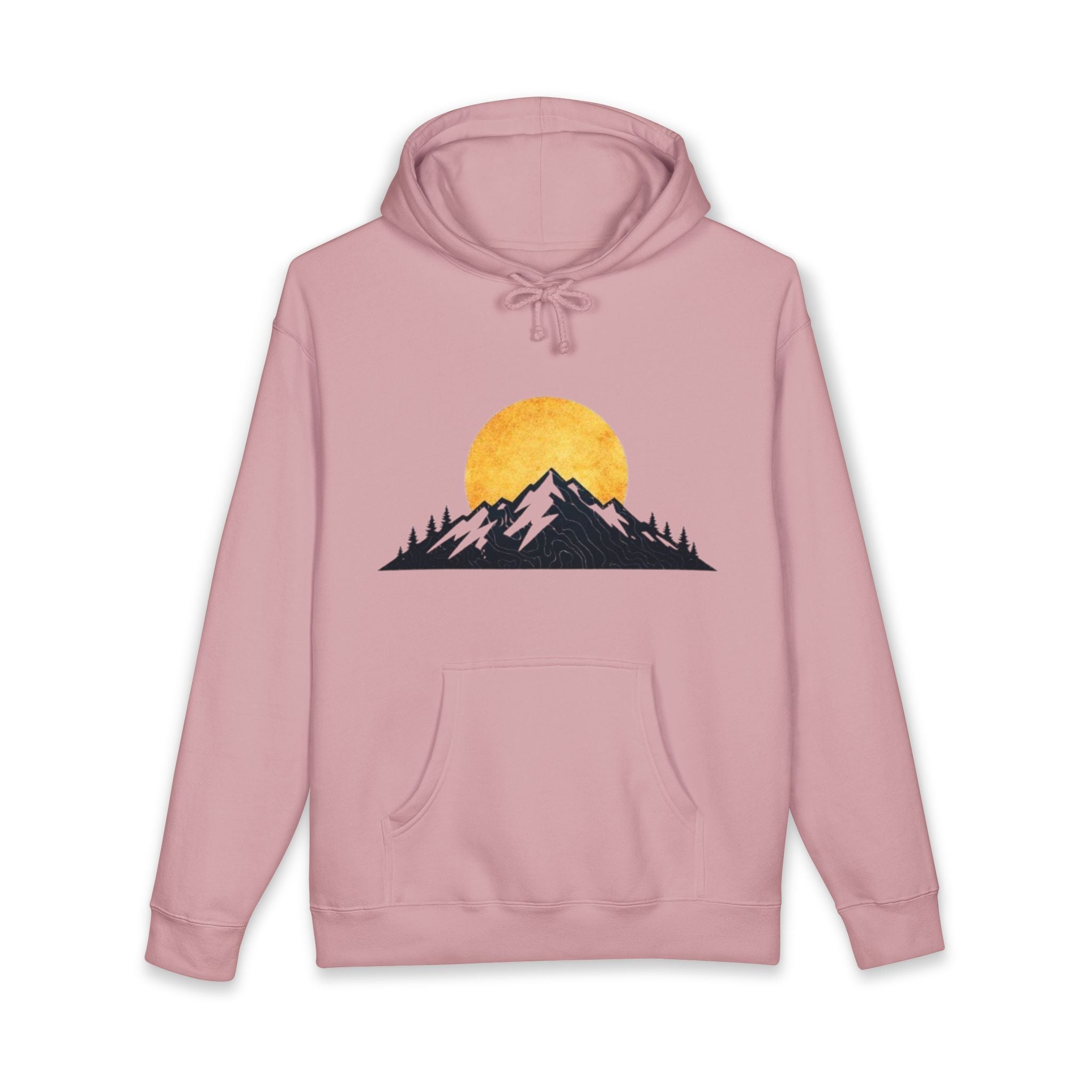 Mountain Sunset Hoodie | Minimal Nature Graphic Hooded Sweatshirt