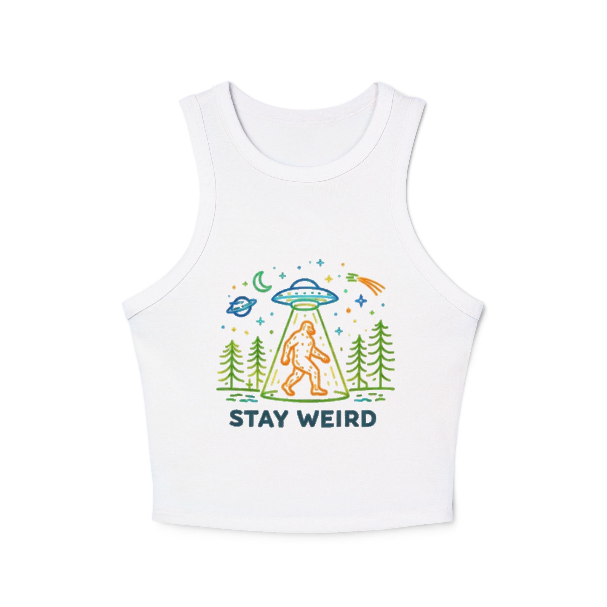 Keep It Weird Tank Top | Bigfoot Alien Abduction Crop Tank