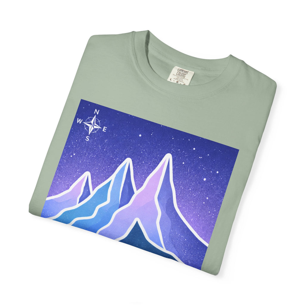 Mountain Night T-Shirt | Neon Retro Mountain Landscape Tee