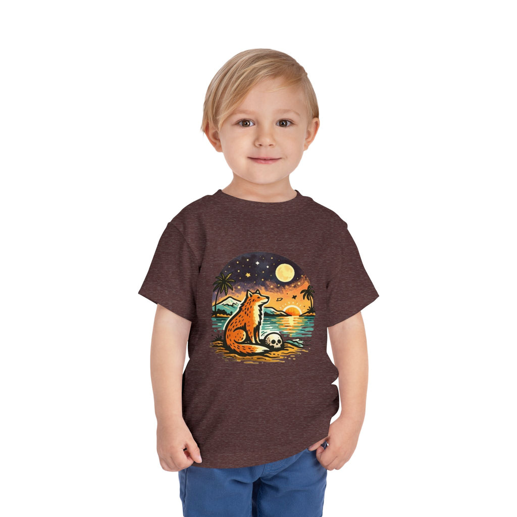 Toddler Tee | Fox Watching Sunset Beach Illustration
