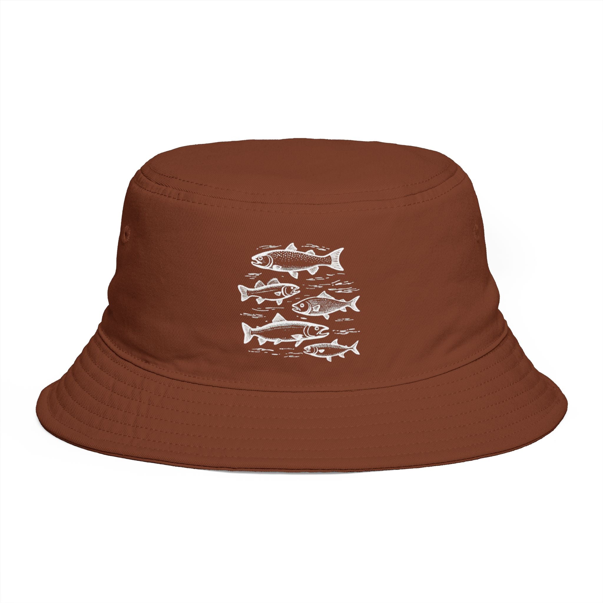 Bucket Hat | Vintage Fish Sketches Outdoor Fishing Hat