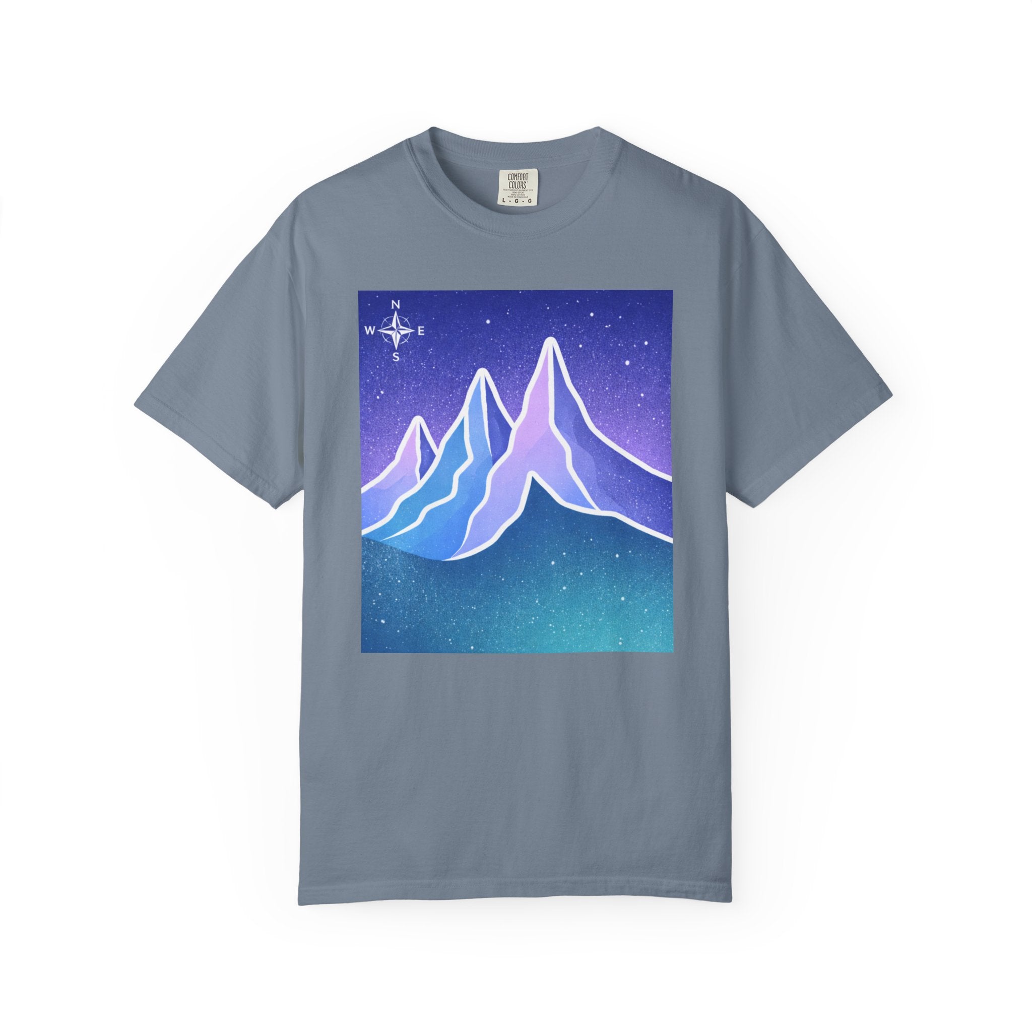 Mountain Night T-Shirt | Neon Retro Mountain Landscape Tee
