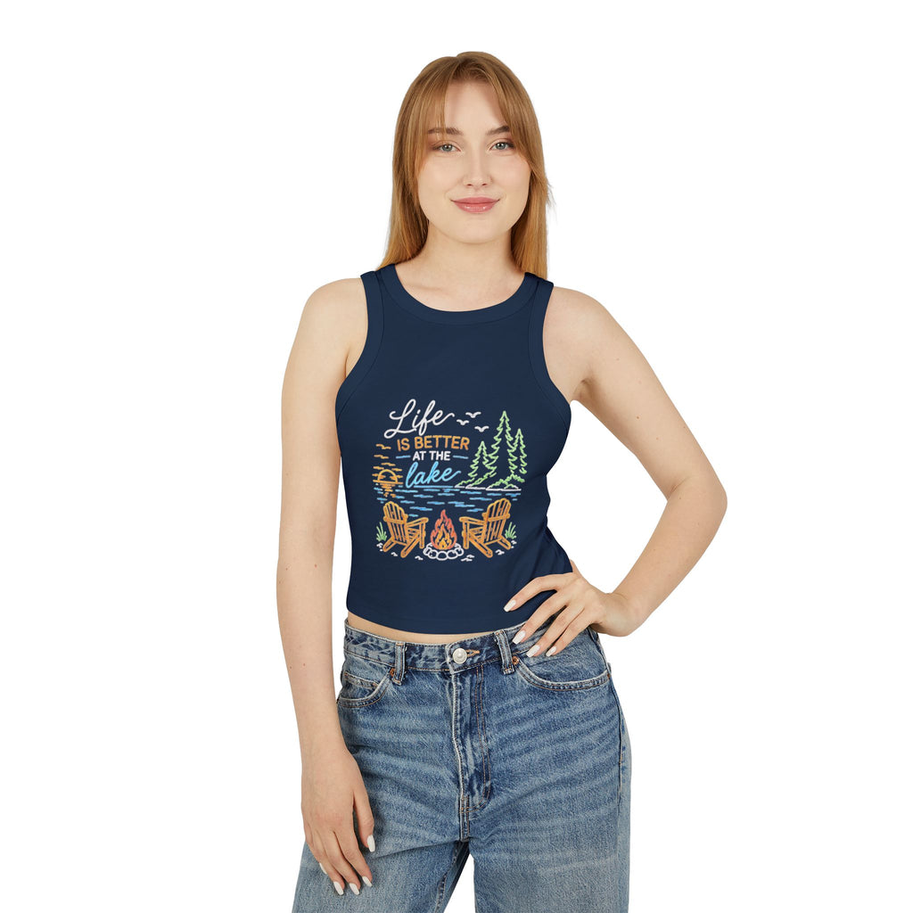 Lake Life Racer Tank Top | "Life Is Better at the Lake" Graphic