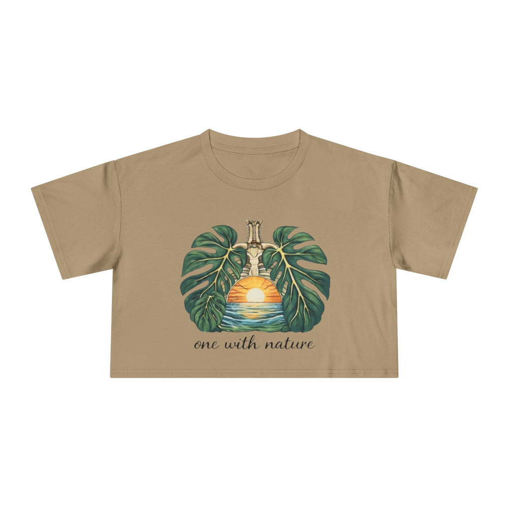 One With Nature Crop Tee | Botanical Sunset Womens Cropped T-Shirt