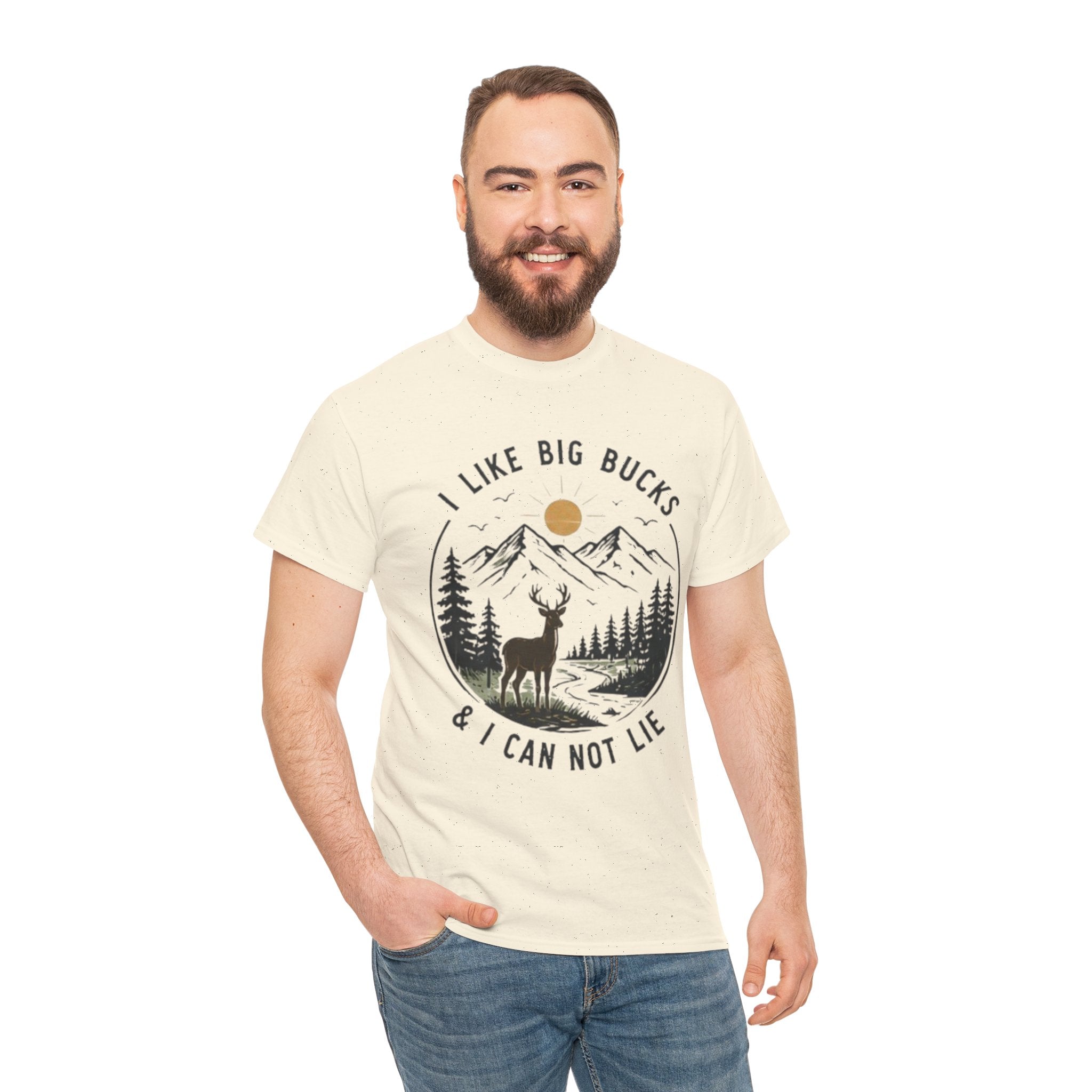 Nature Deer T-Shirt | "I Like Big Bucks & I Can Not Lie" Outdoor Hunting Tee