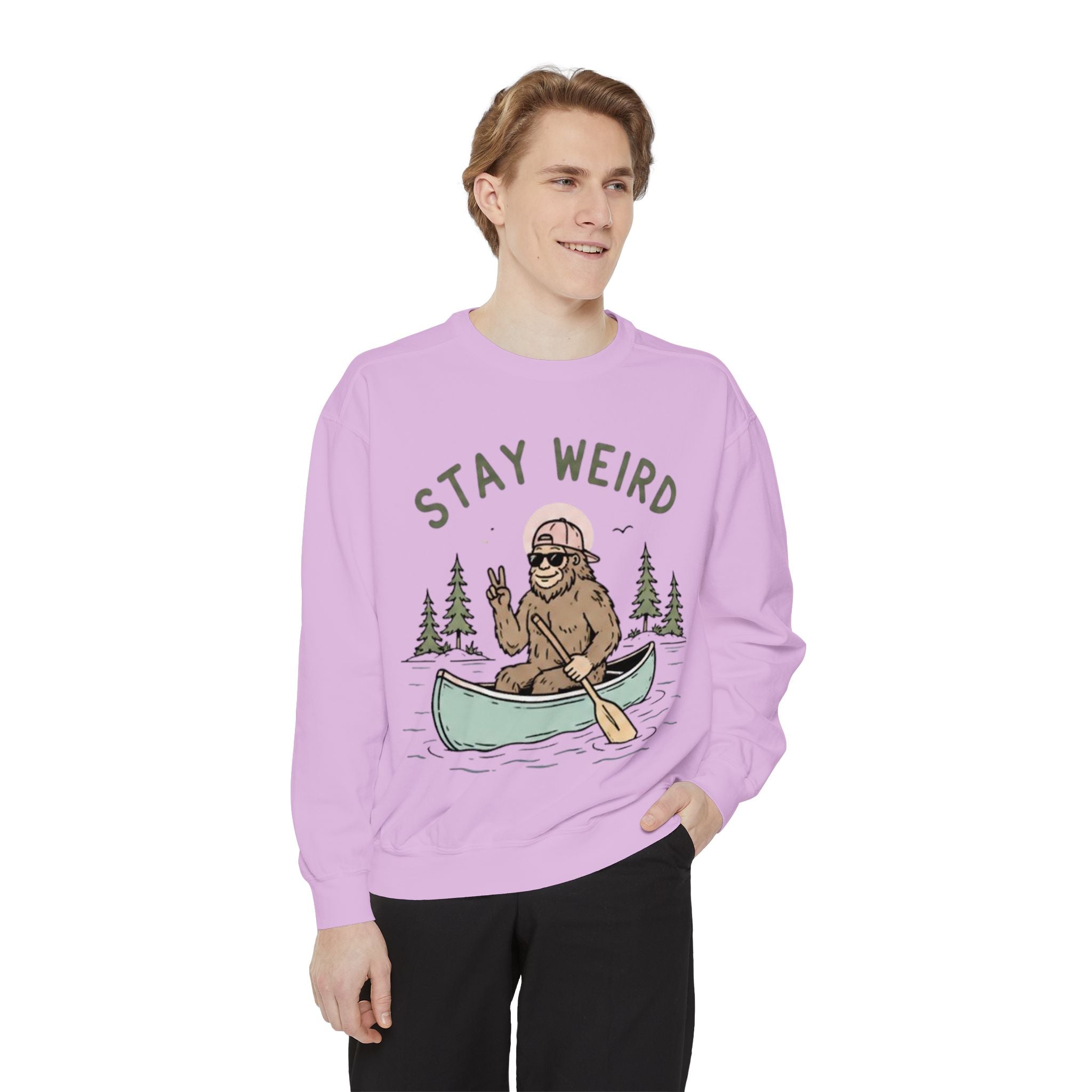 Stay Weird Bigfoot Canoe Sweatshirt