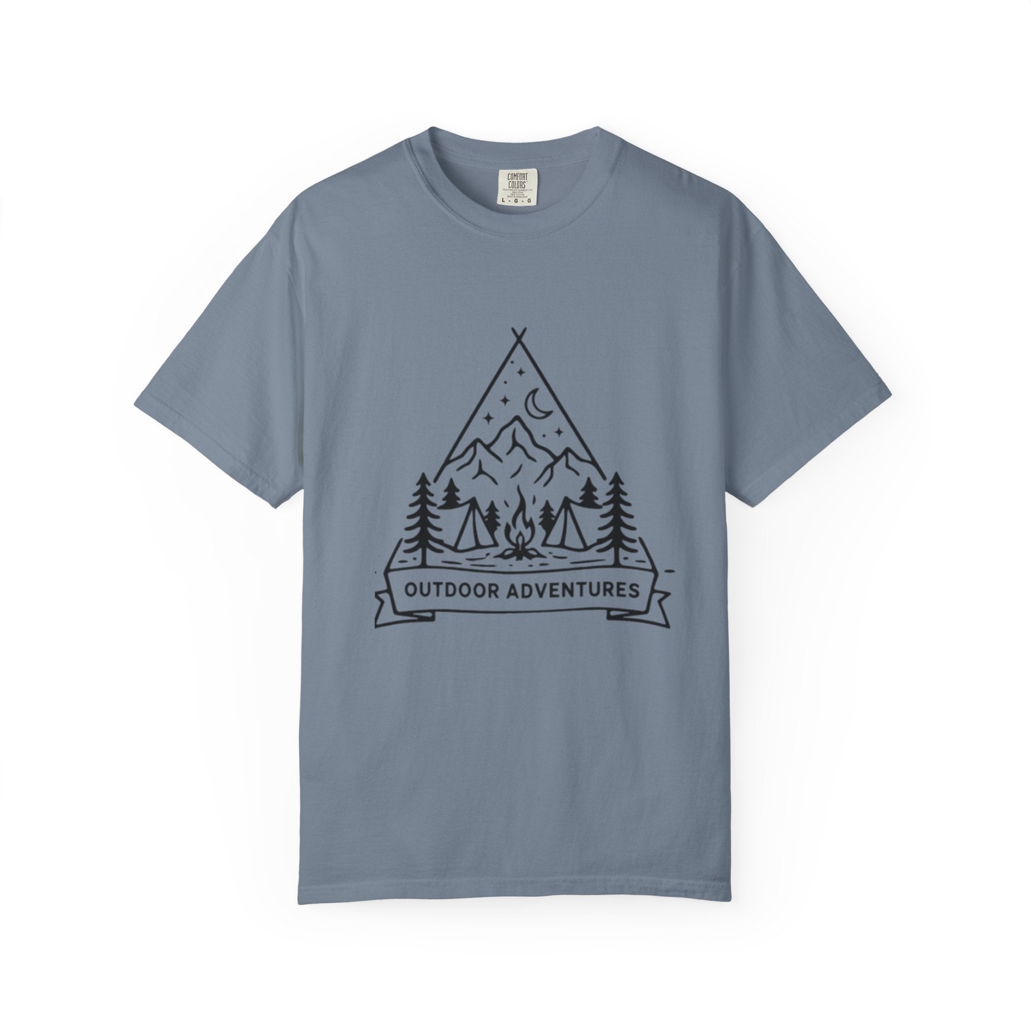 Outdoor Adventures T-Shirt | Camping Mountains Campfire Graphic Tee