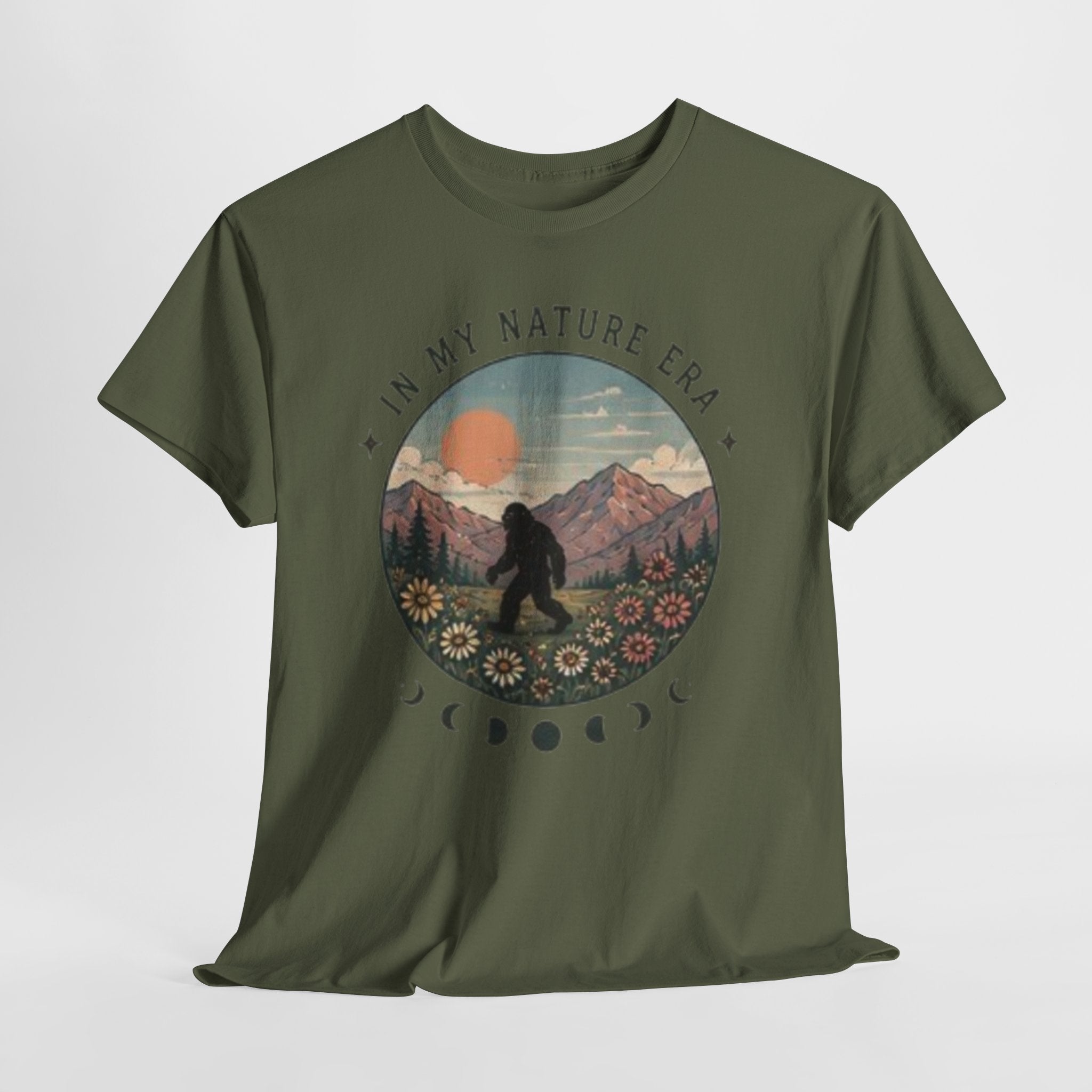 Sasquatch Nature Tee | "In My Nature Era" Mountain & Moon Phase Graphic