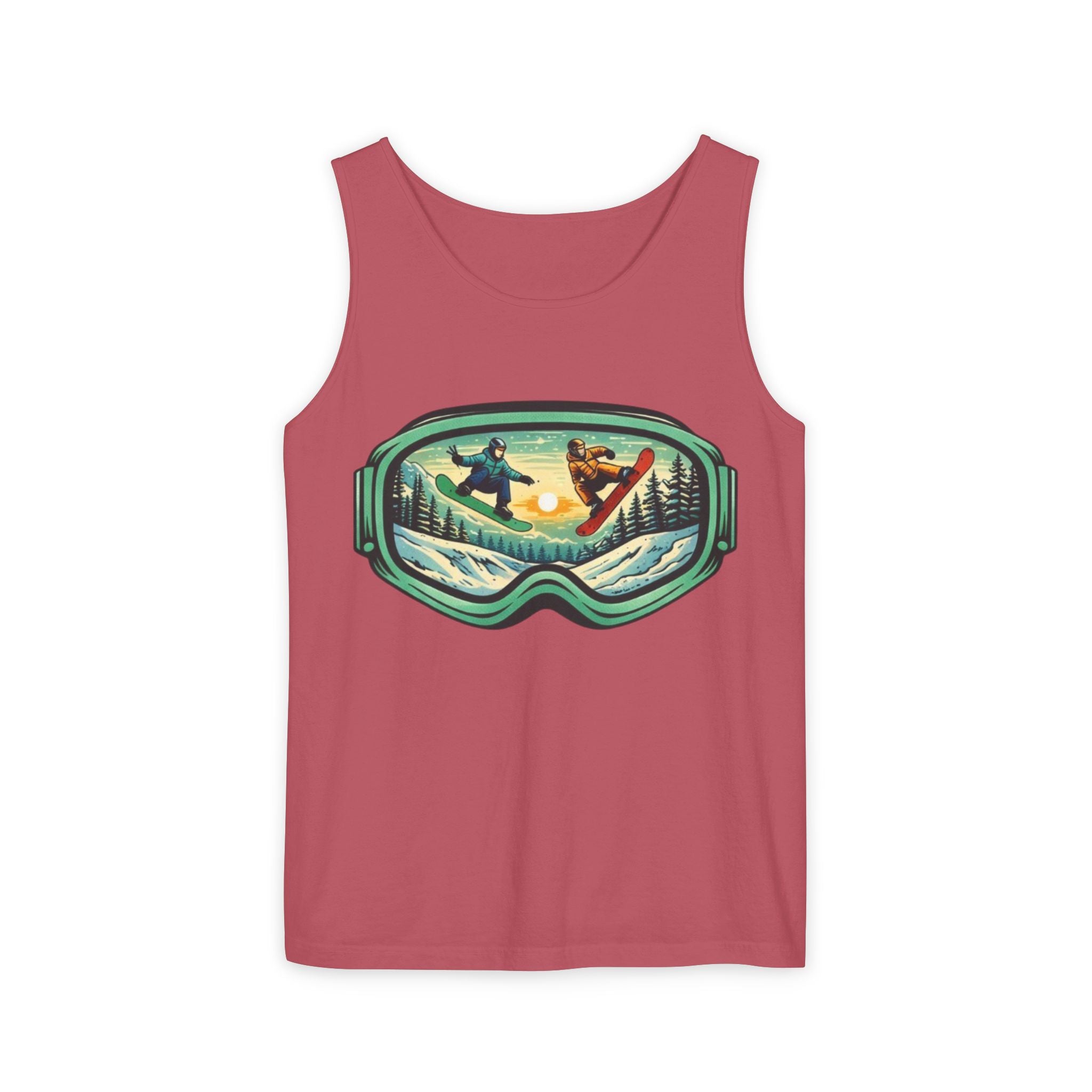 Snowboarding Mountain Goggles Tank Top