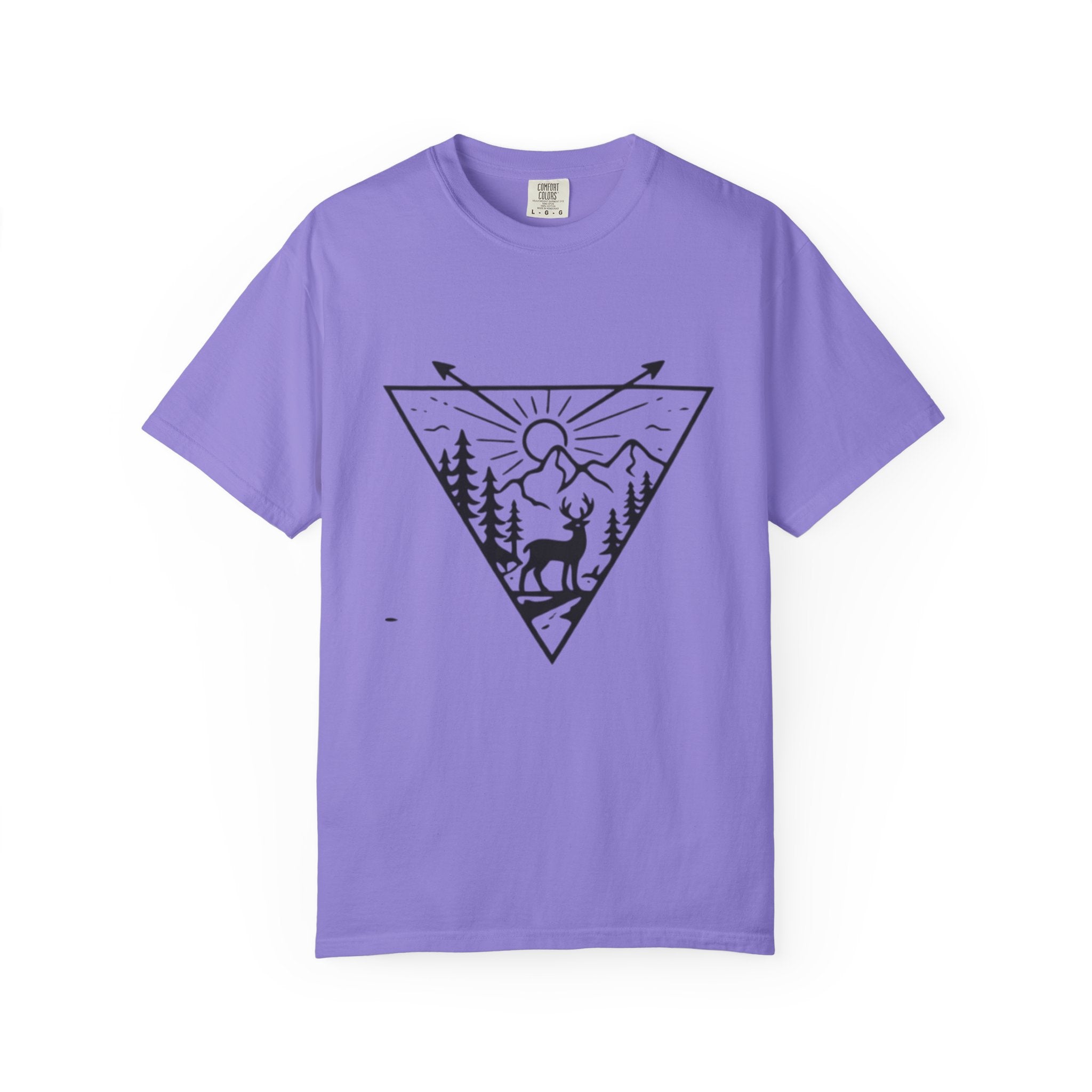 Adventure Deer Mountain T-Shirt | Outdoor Nature Triangle Design