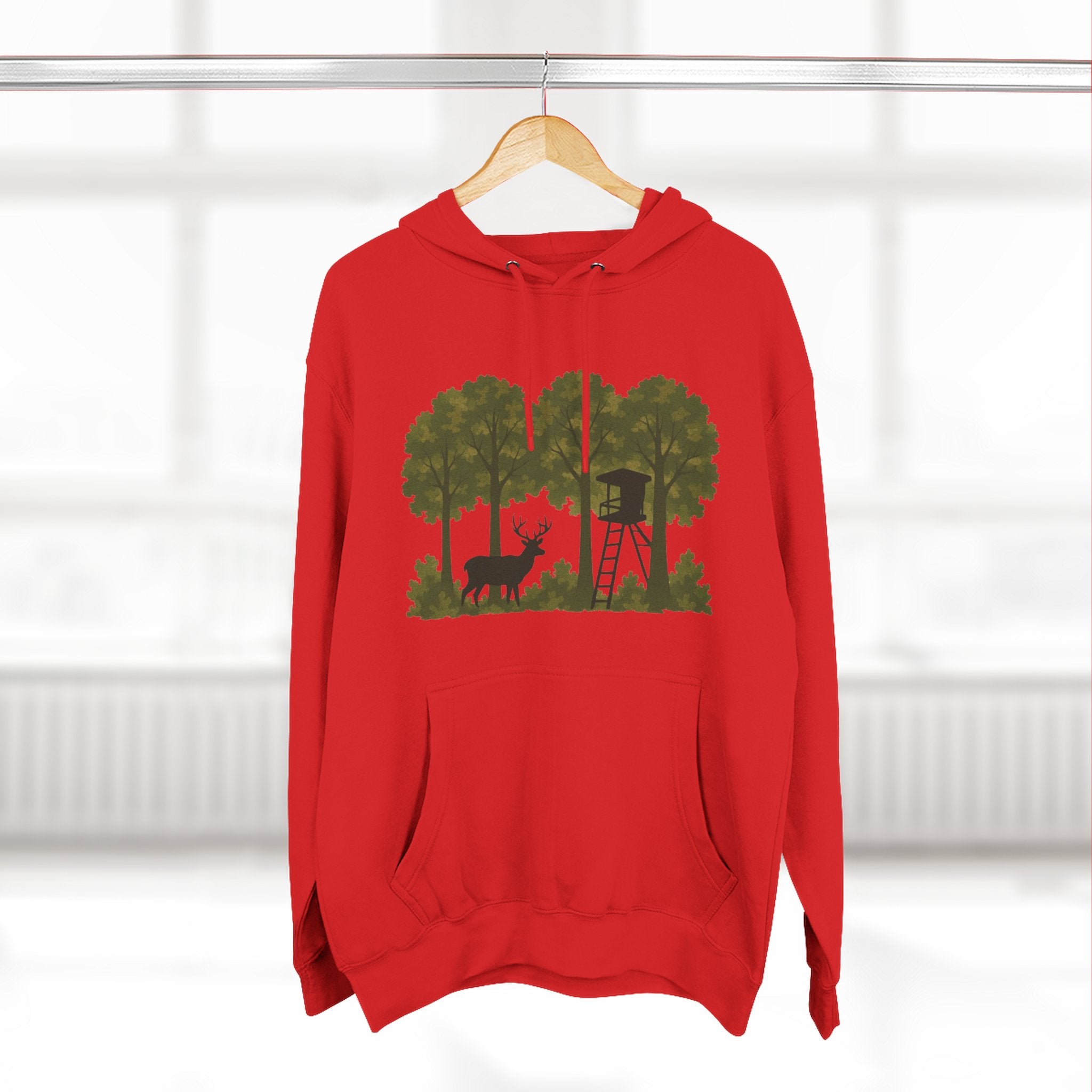 Deer Stand Forest Hoodie | Hunting Lodge Woodland Sweatshirt