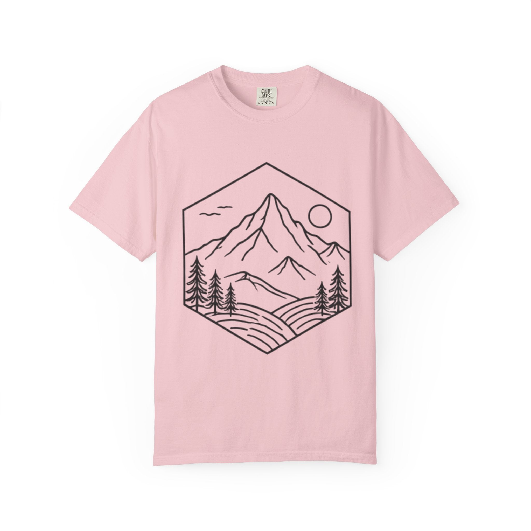 Mountain Landscape T-Shirt | Minimal Line Art Outdoors Tee