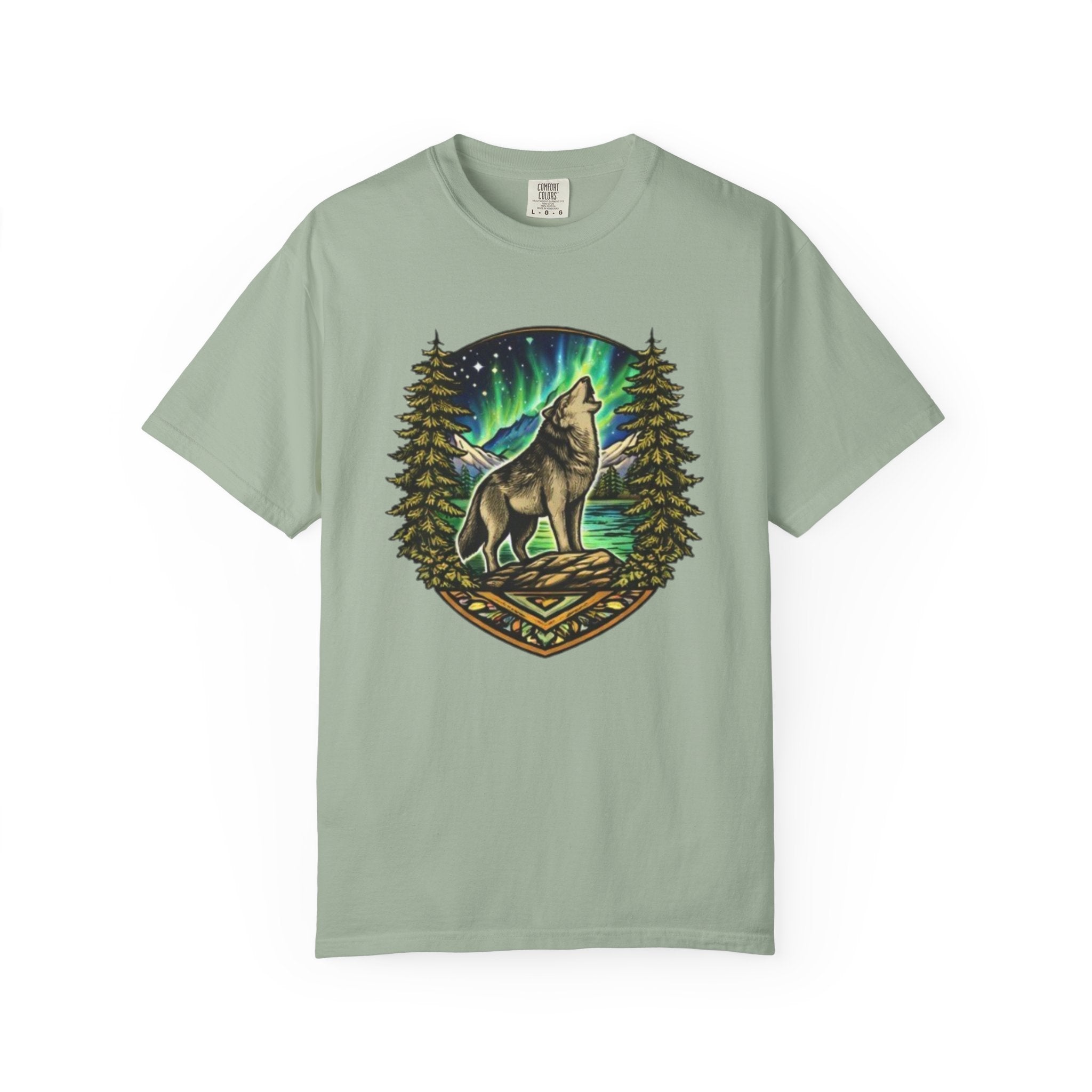 Wolf Howl T-Shirt | Northern Lights Forest Graphic Tee