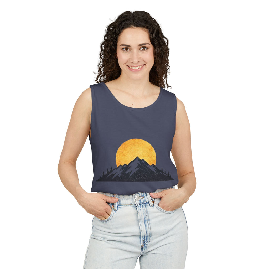 Moon & Mountain Tank | Mountain Landscape Graphic Tank Top