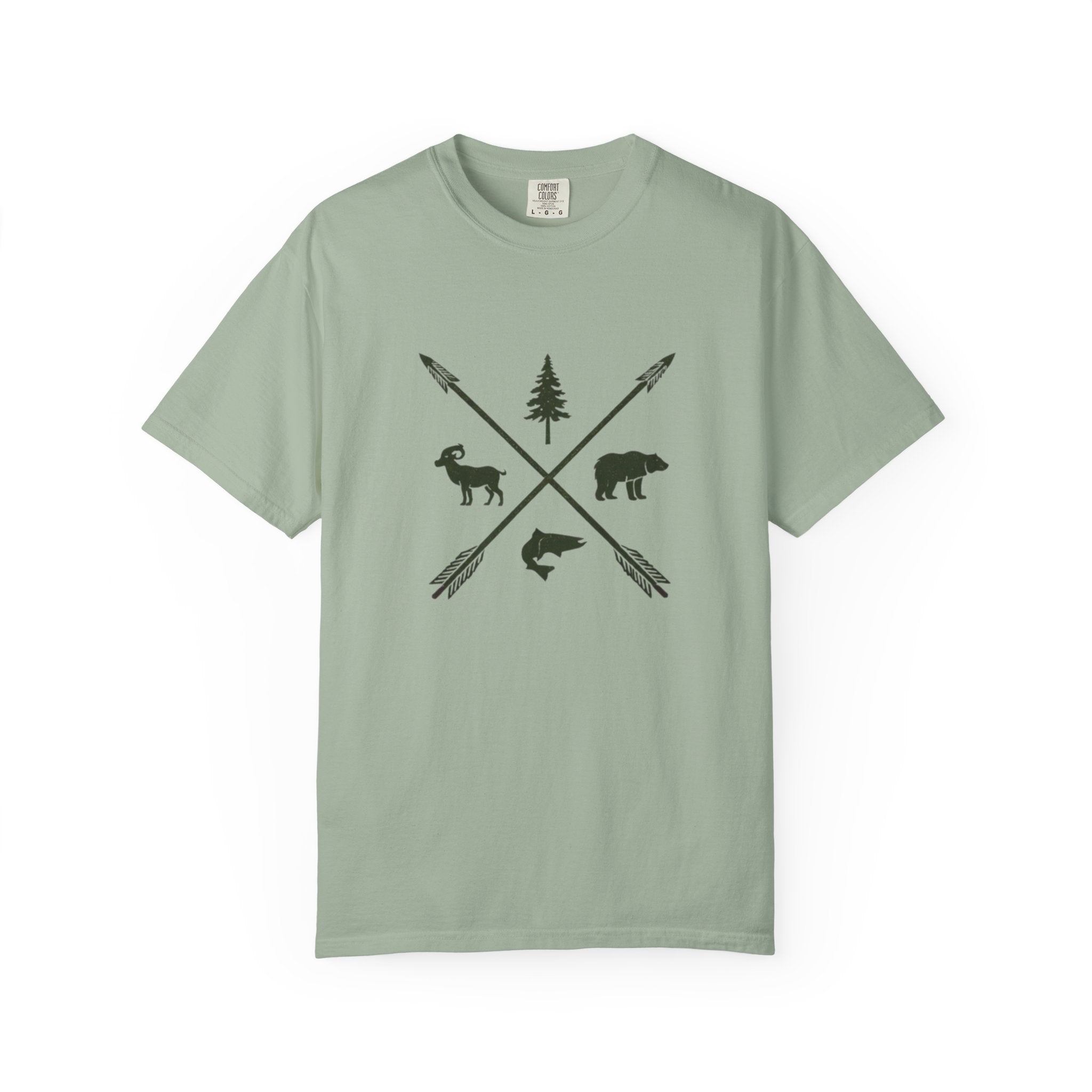 Outdoor Adventure T-Shirt | Forest Wildlife Arrows Design