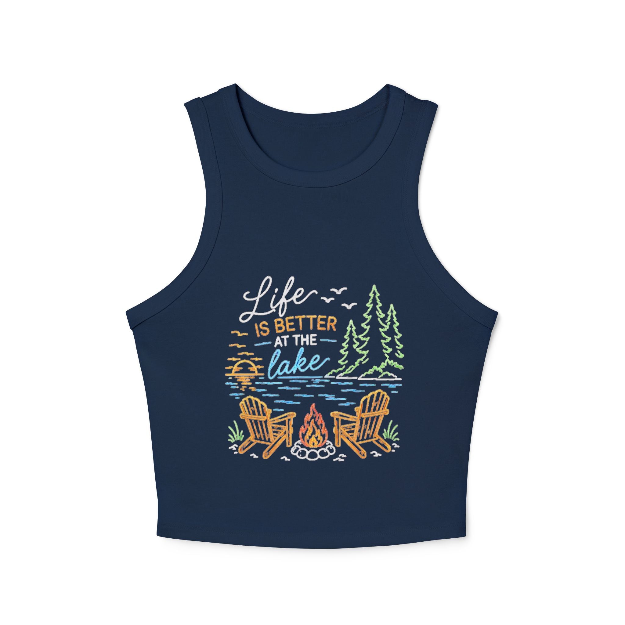 Lake Life Racer Tank Top | "Life Is Better at the Lake" Graphic