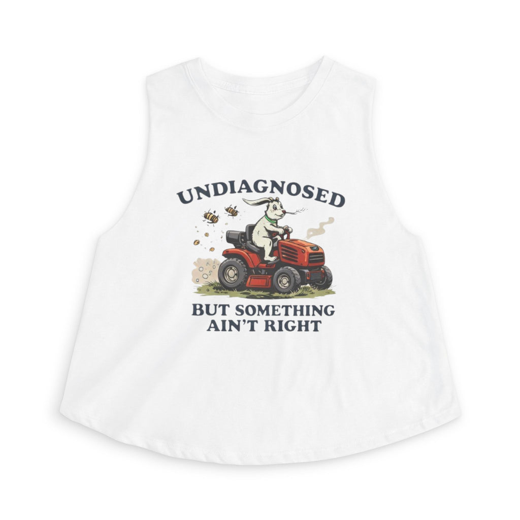 Undiagnosed But Something Ain't Right Bunny Tractor Crop Top | Bee Chase Graphic