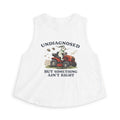 Undiagnosed But Something Ain't Right Bunny Tractor Crop Top | Bee Chase Graphic