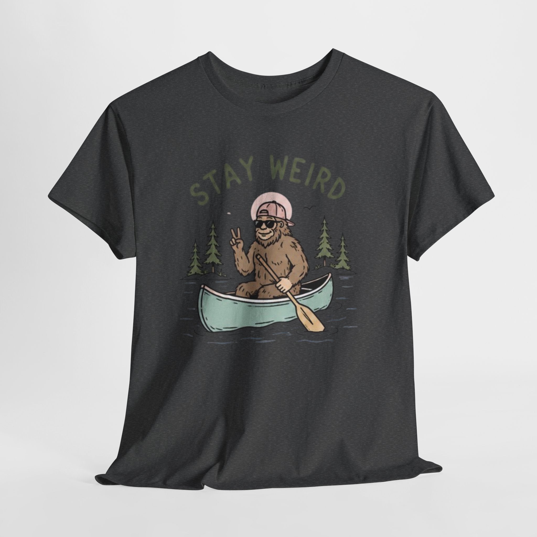 Stay Weird Canoe Tee | Funny Bigfoot Camping T-Shirt