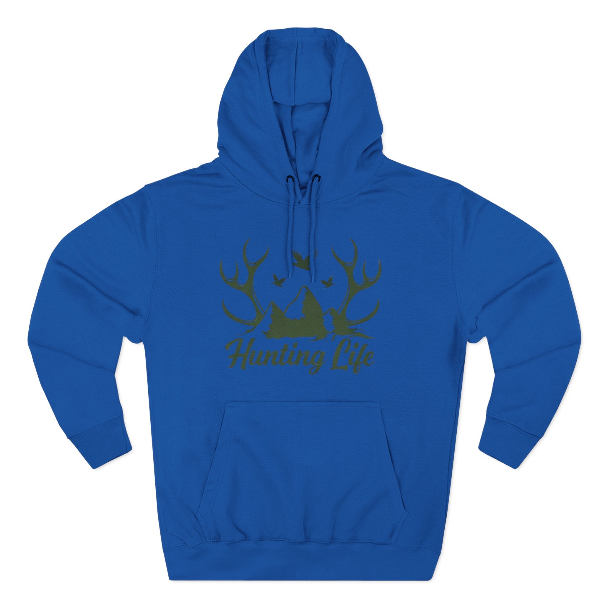 Hunting Life Hoodie | Antler Mountain & Birds Outdoor Hunting Hooded Sweatshirt