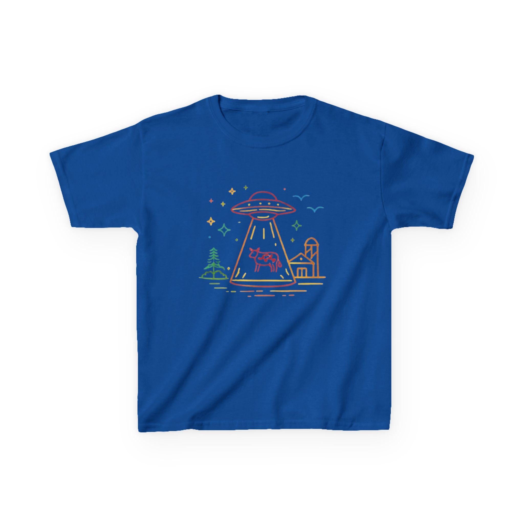 Kids T-Shirt | Pastel UFO Cow Abduction Design