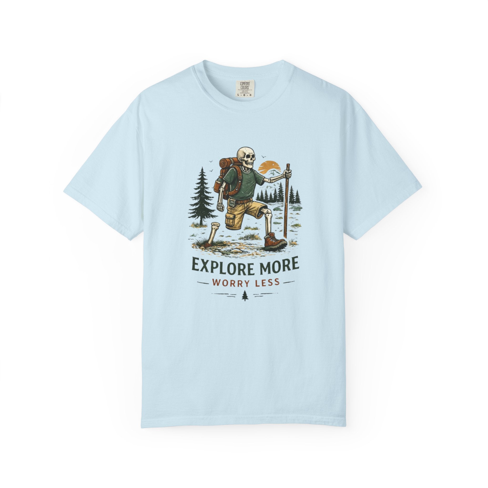 Explore More Worry Less T-Shirt | Adventure Hiking Graphic Tee