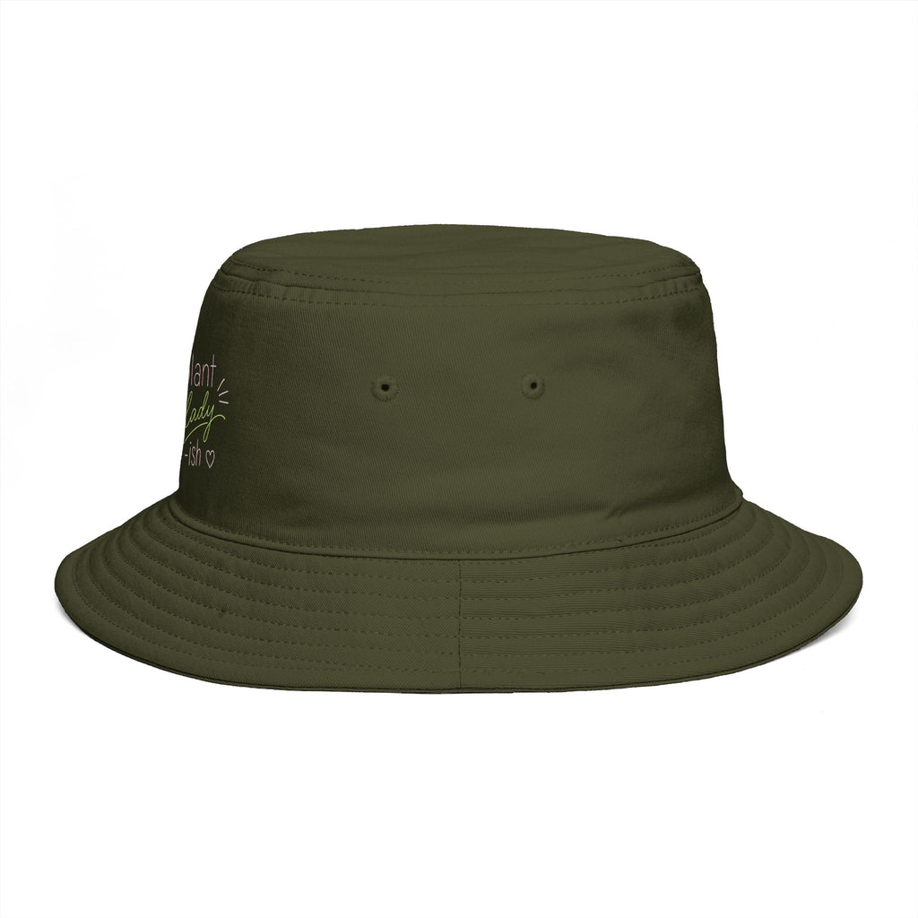 Plant Lady-ish Rust Bucket Hat | Embroidered Macrame Hanger Garden Hat