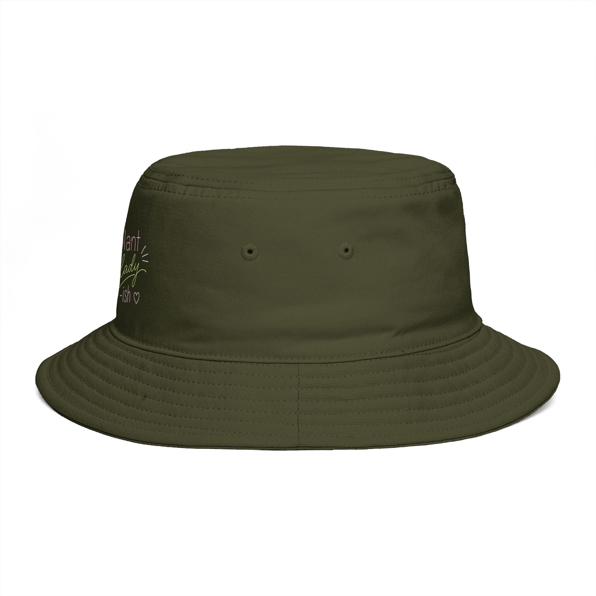 Plant Lady-ish Rust Bucket Hat | Embroidered Macrame Hanger Garden Hat