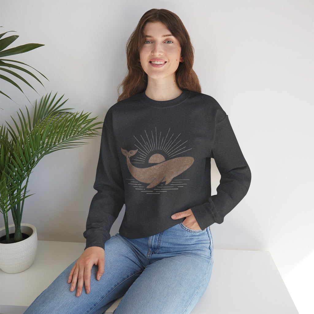 Whale Sunset Crewneck Sweatshirt