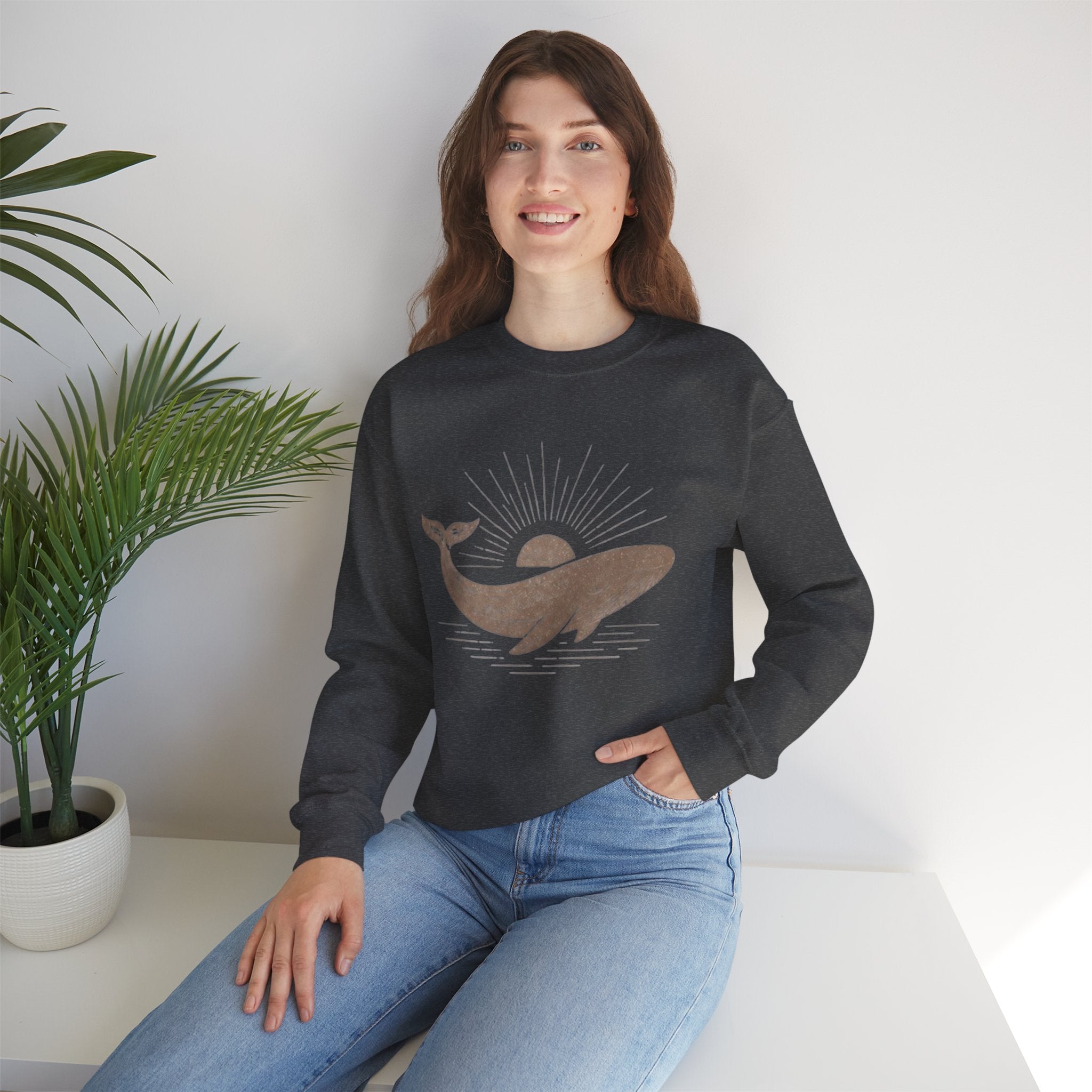 Whale Sunset Crewneck Sweatshirt