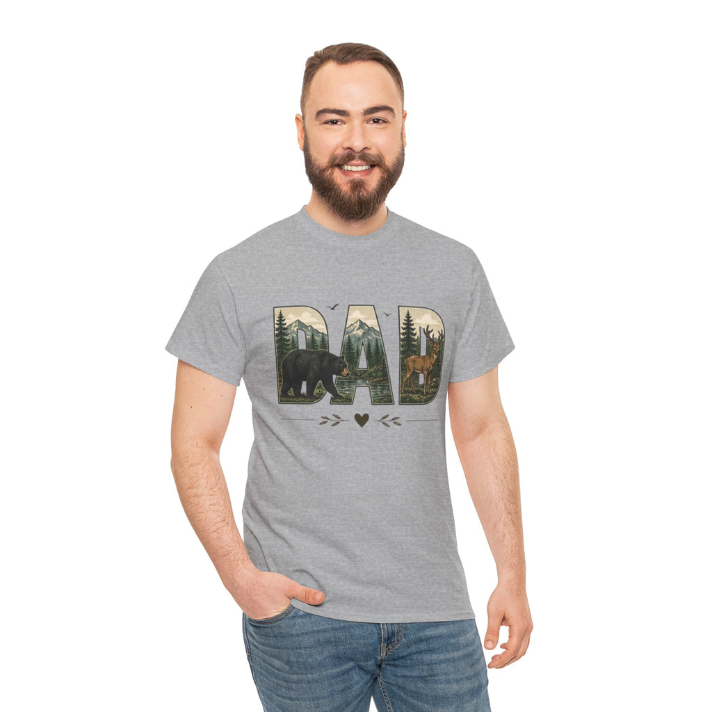 Dad Woodland Bear Graphic Tee | Fathers Day Outdoor Camping Shirt