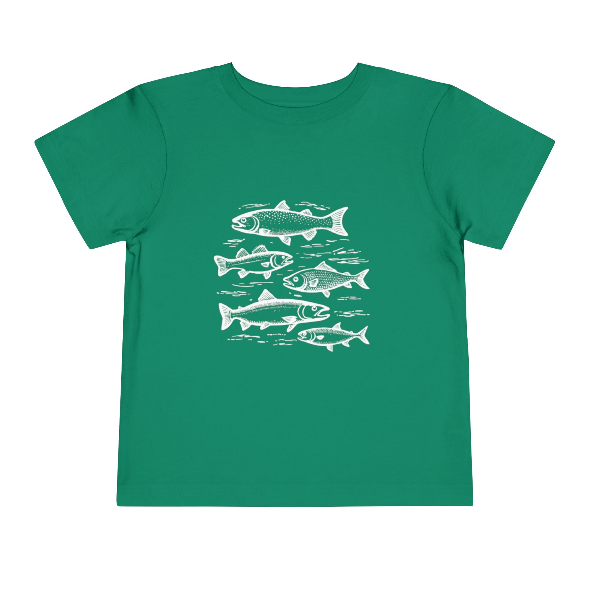 Toddler Tee | Vintage Fish Sketches Kids Short Sleeve Shirt