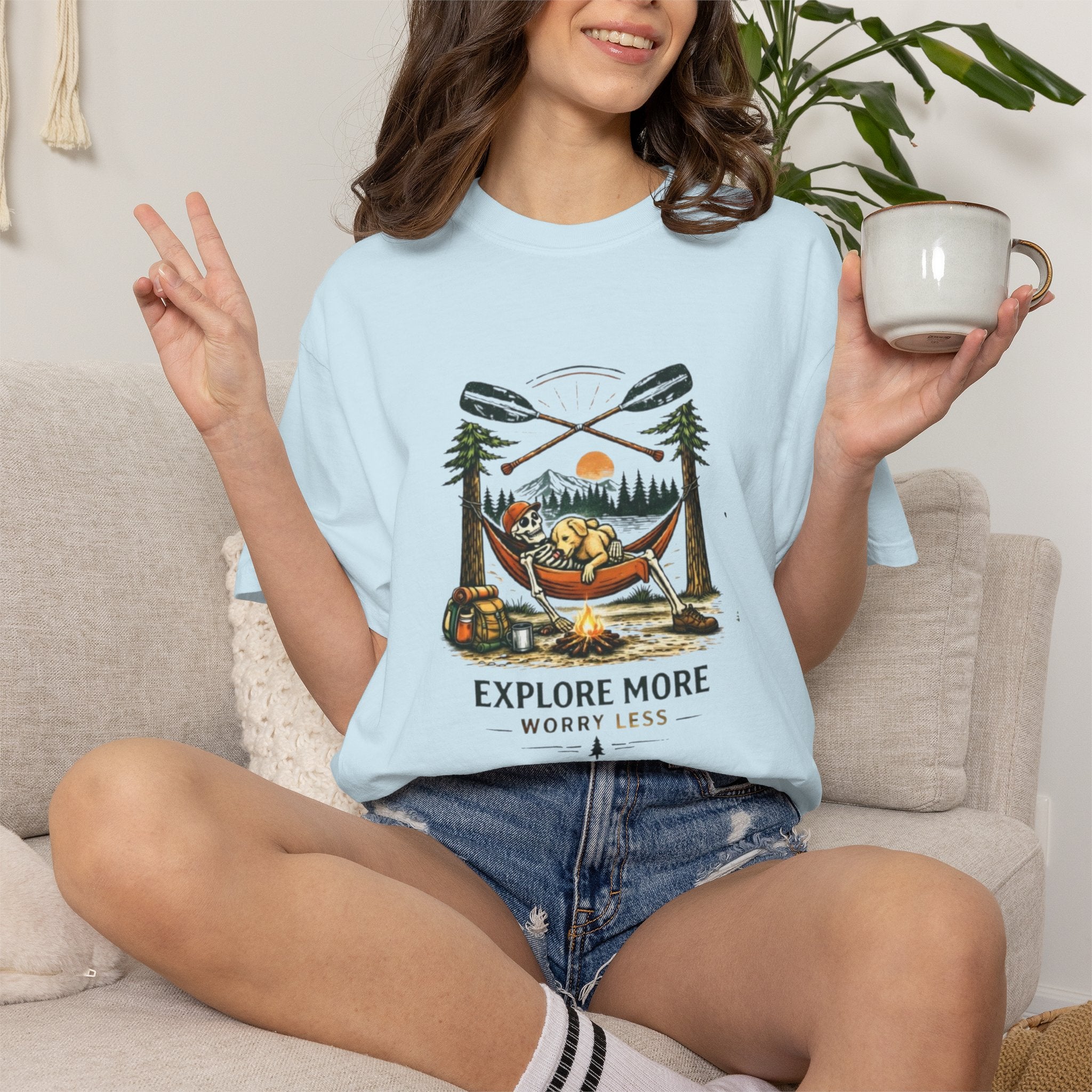 Explore More Worry Less Campfire T-Shirt