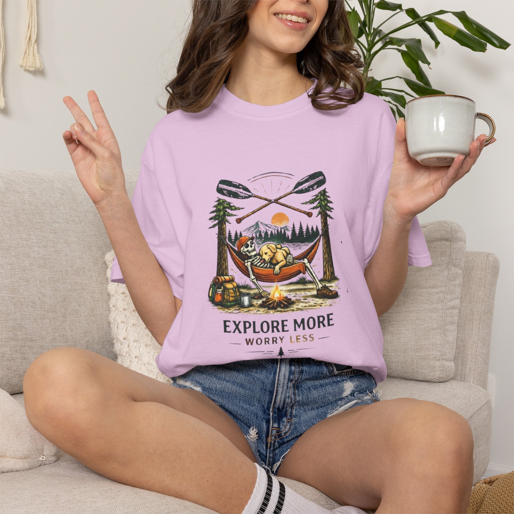 Explore More Worry Less Campfire T-Shirt