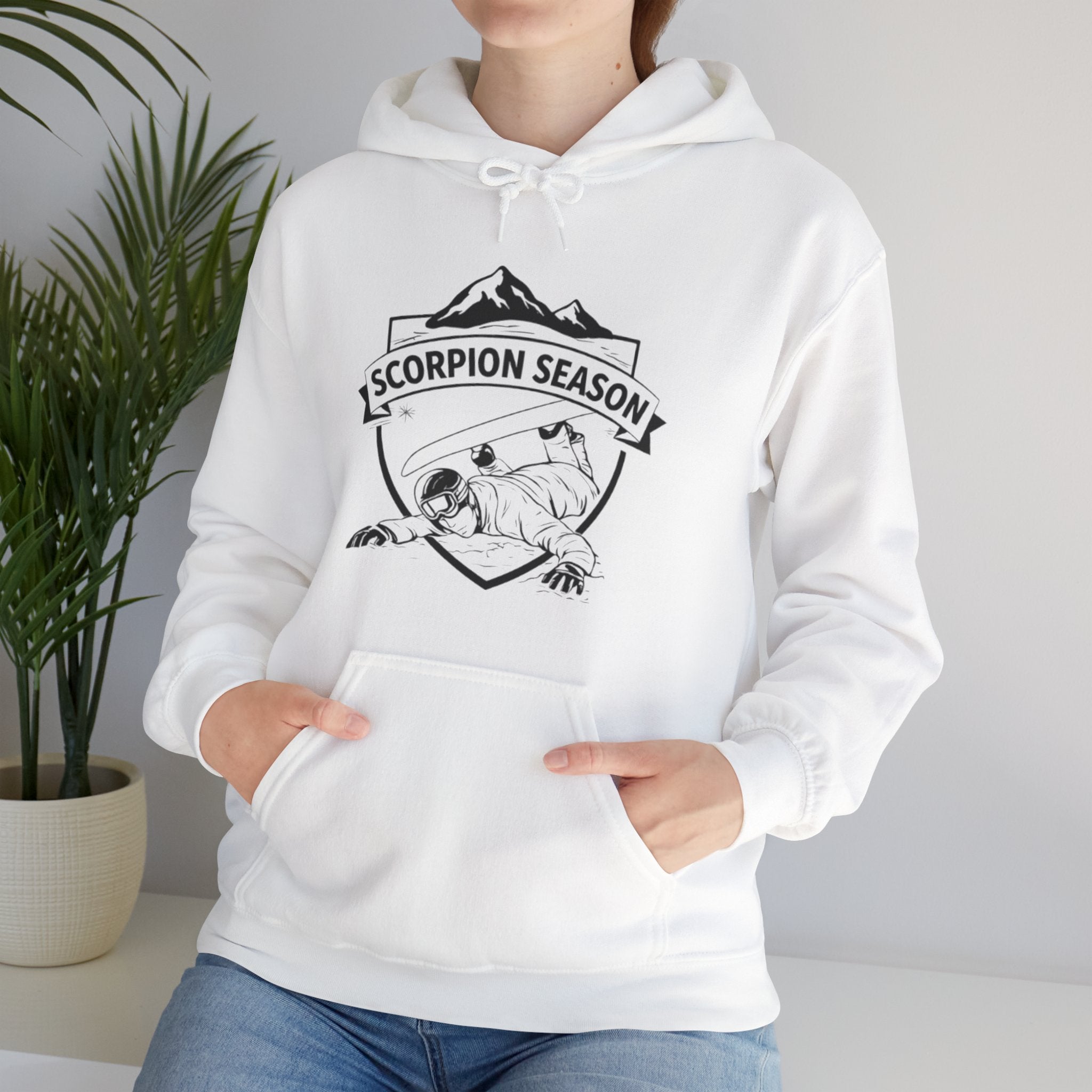 Scorpion Season Snowboarding Hoodie | Mountains Wipe Out Design