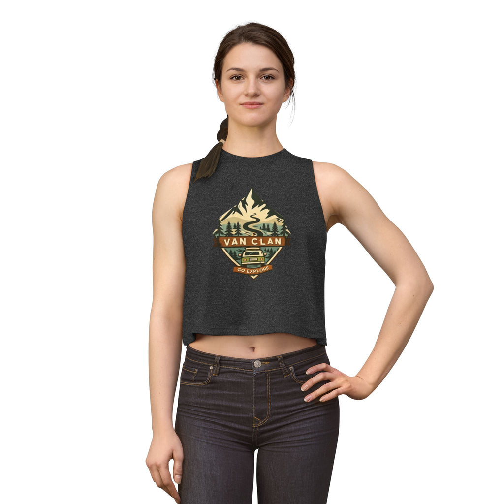 Van Clan "Go Explore" Crop Top | Women's Adventure Graphic Tank