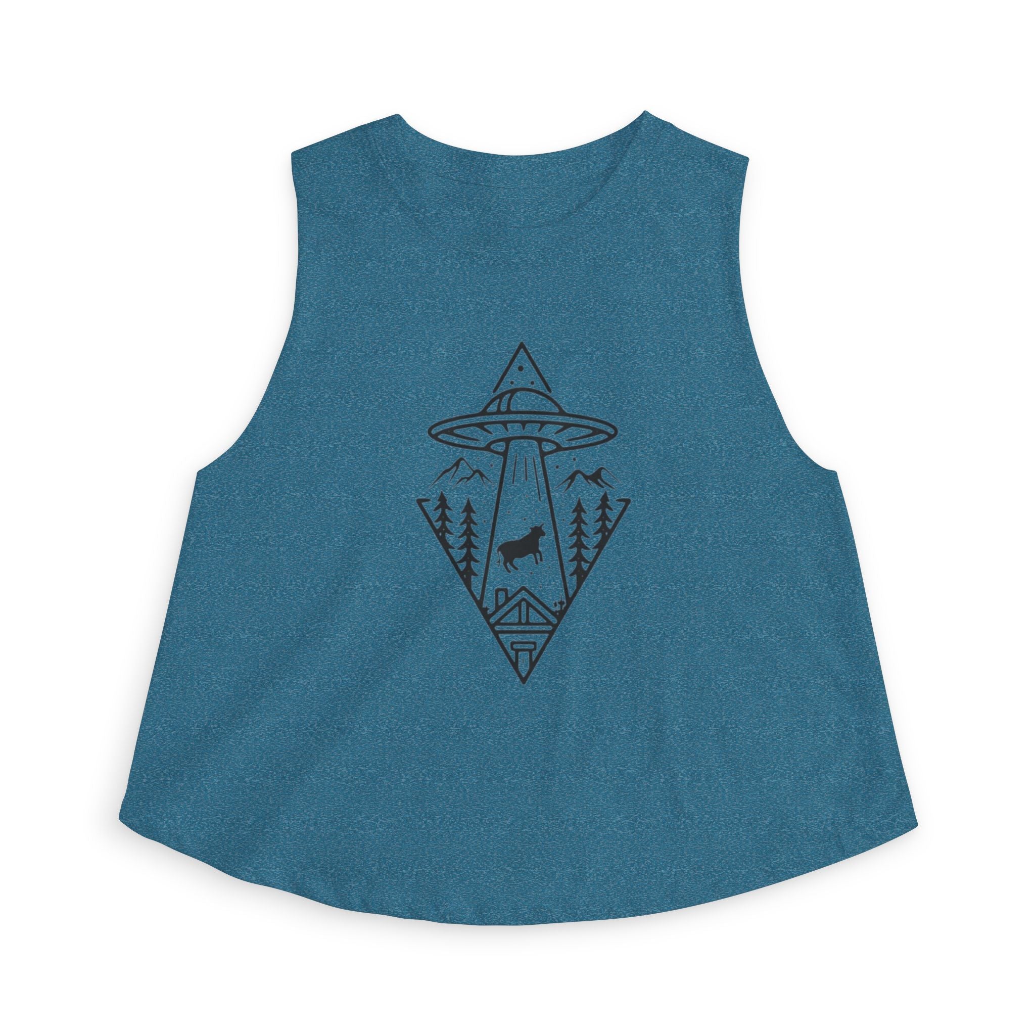 Crop Top | UFO Abduction Mountain Graphic