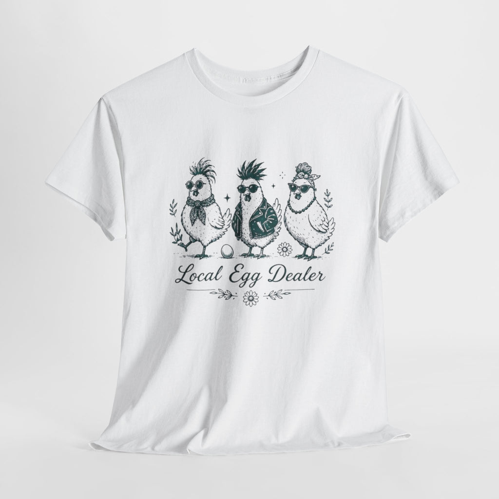 Local Egg Dealer T-Shirt | Funny Chicken Illustration Tee for Farm Lovers