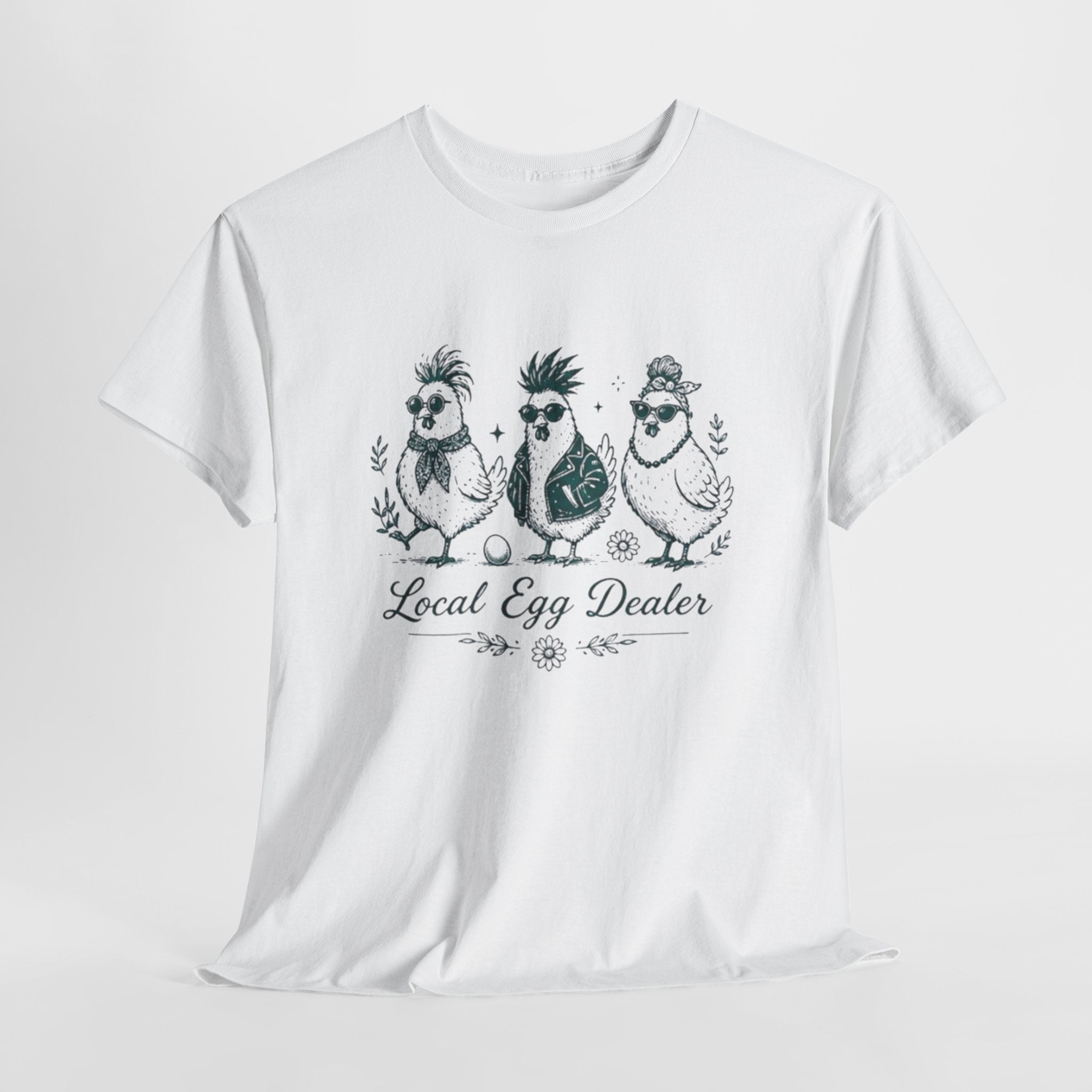 Local Egg Dealer T-Shirt | Funny Chicken Illustration Tee for Farm Lovers
