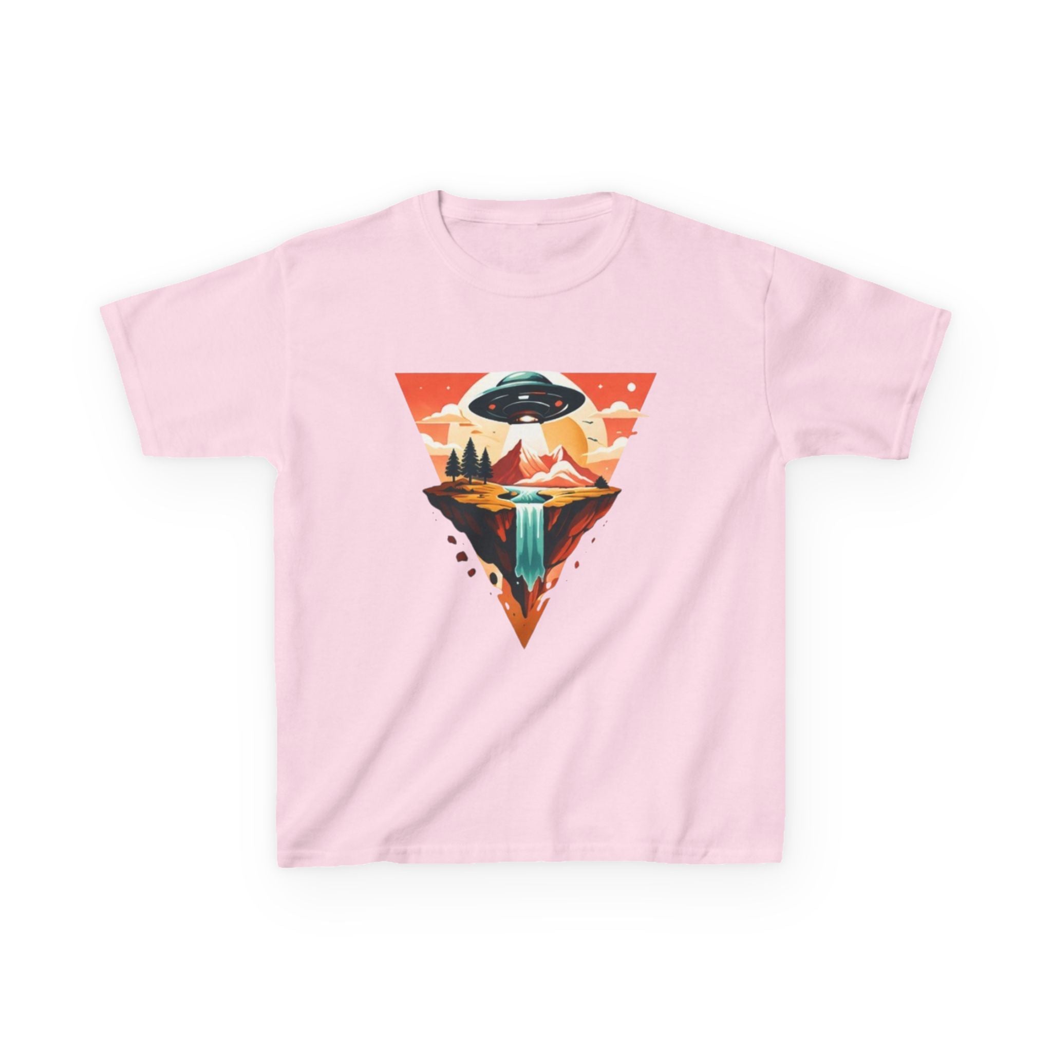 Kids Tee | UFO Mountain Waterfall Adventure Graphic