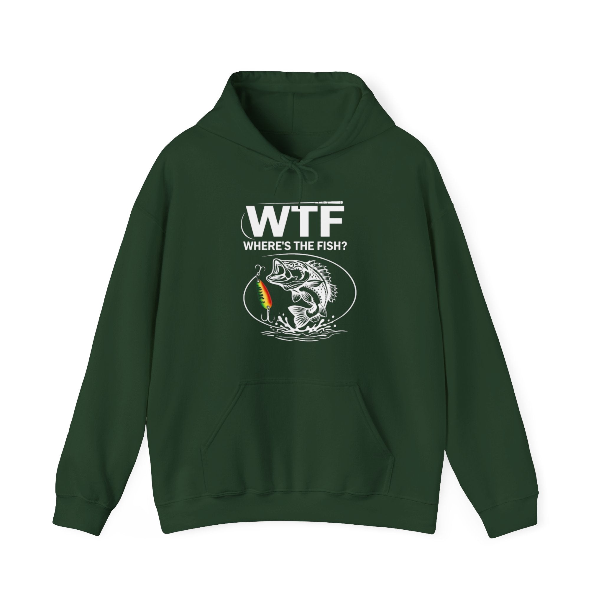 Fishing Hoodie | "WTF Where's The Fish?" Funny Angler Sweatshirt
