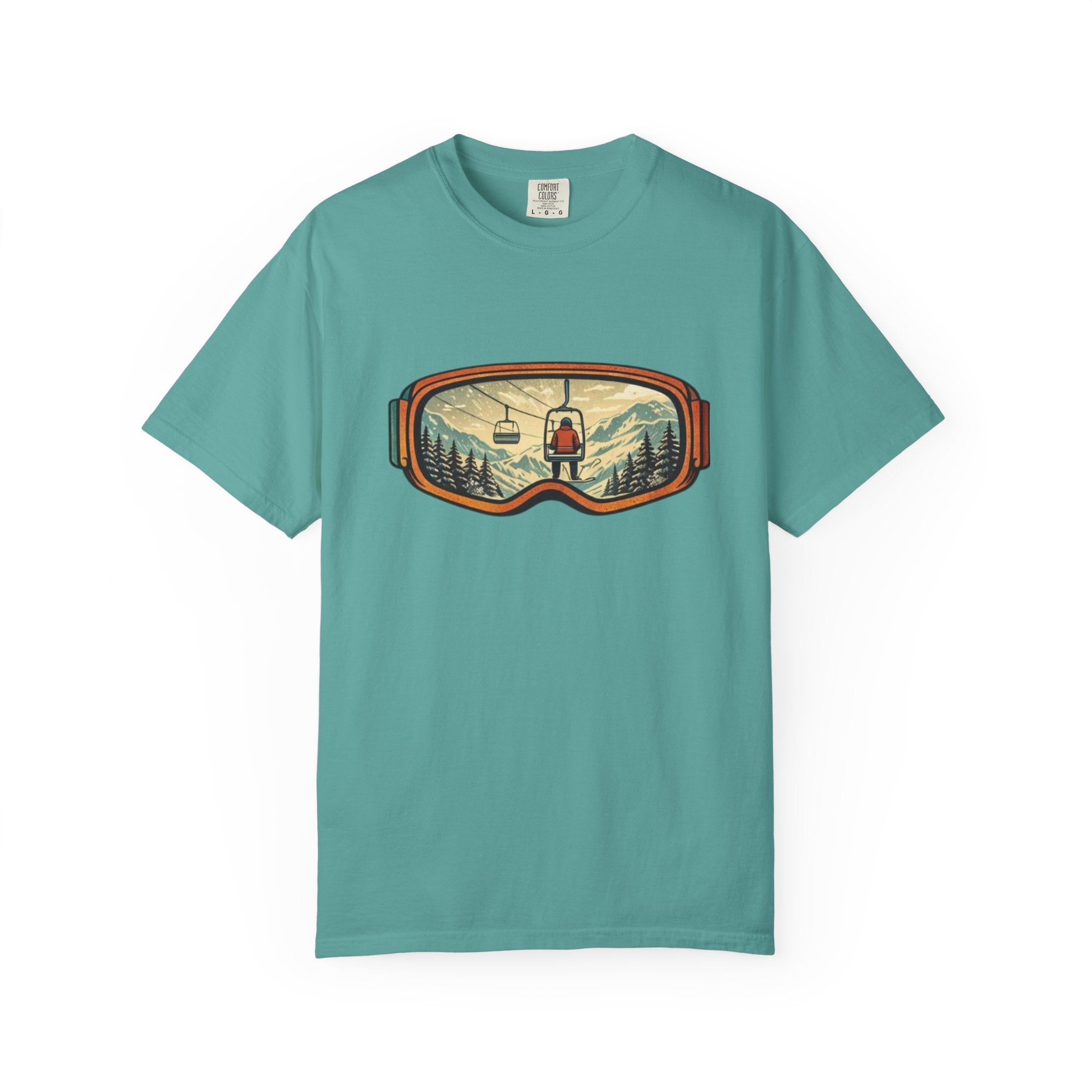 Retro Ski Lift Mountain T-Shirt | Snowboard Goggles Scene