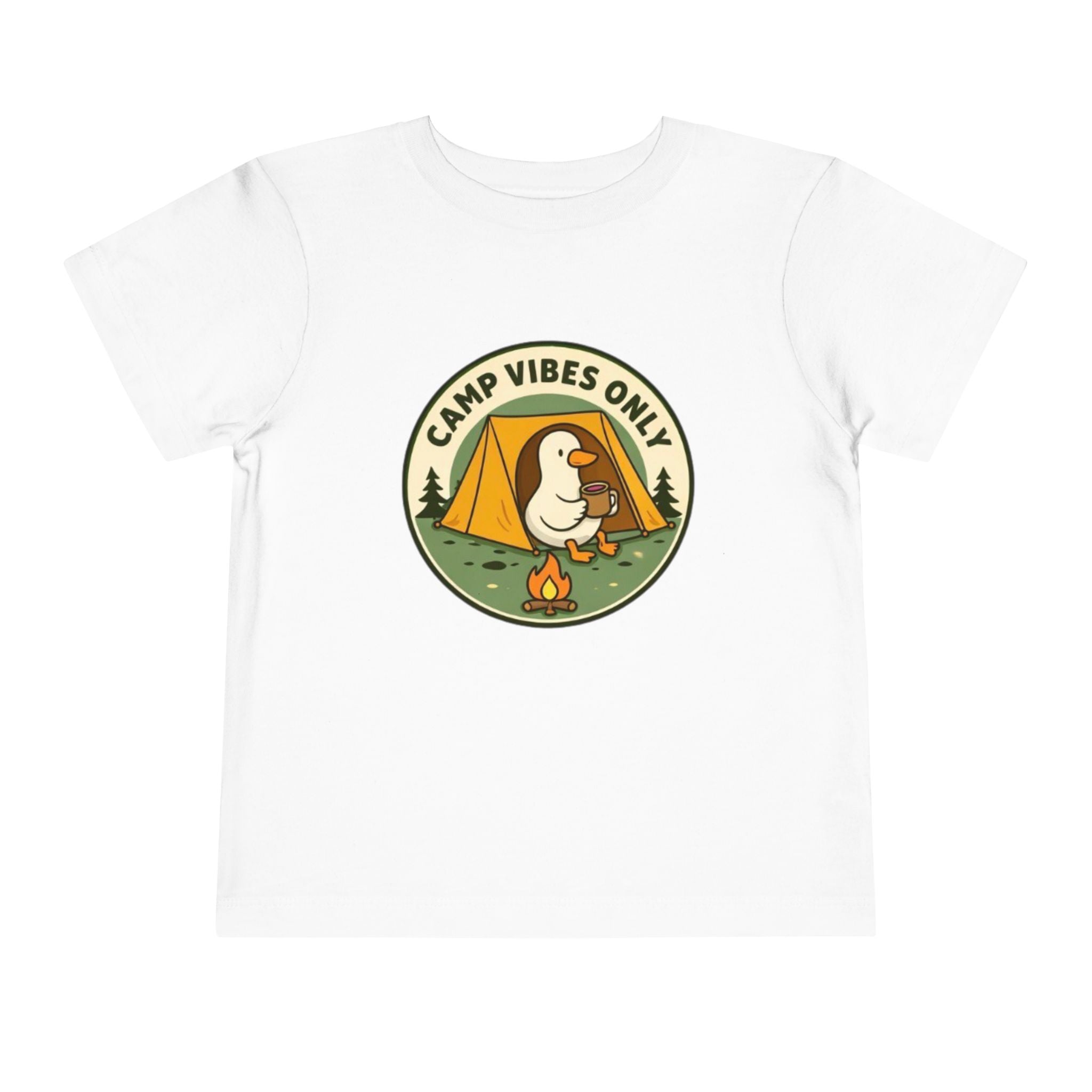 Camp Vibes Only Toddler Tee | Cute Camping Duck Graphic Shirt