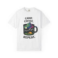 Camp Coffee Repeat T-Shirt | Camping Mug Graphic Tee