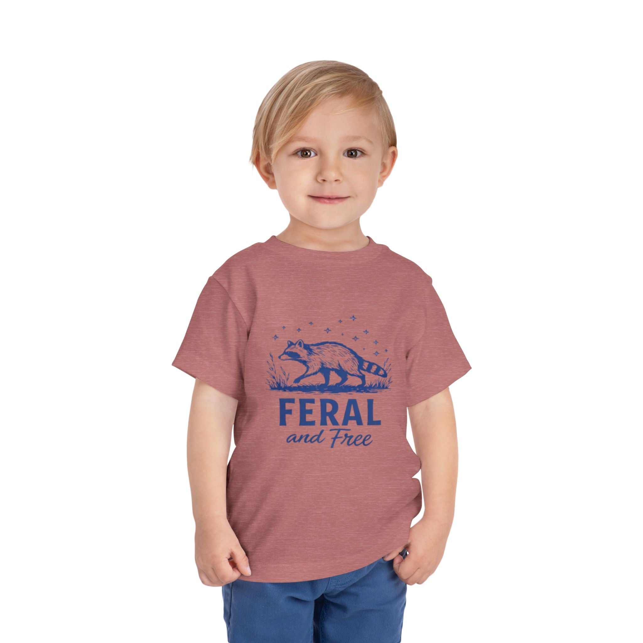Toddler Tee | "Feral and Free" Raccoon Graphic