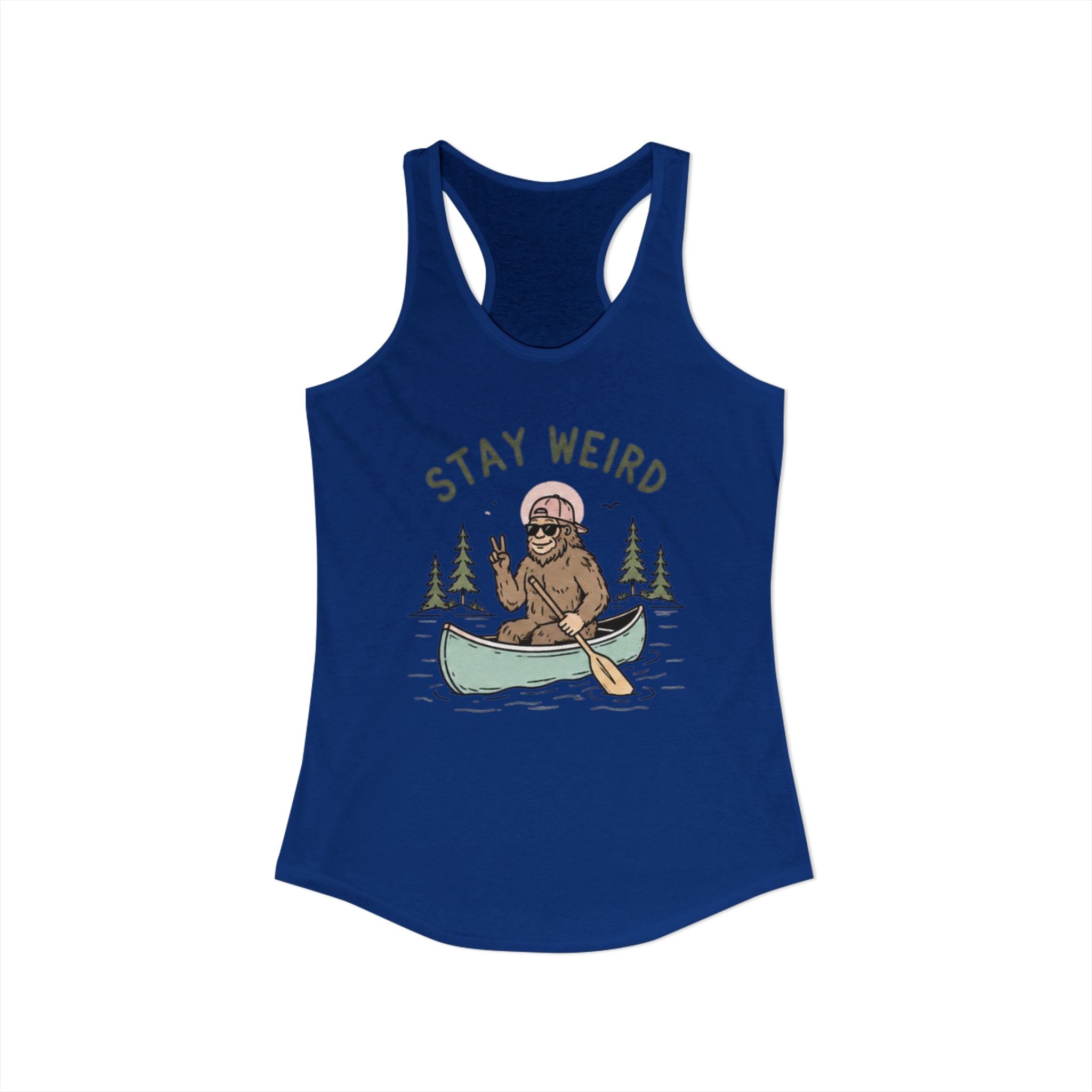 Bigfoot Canoeing Racerback Tank | Womens Sasquatch Paddle Tank Top