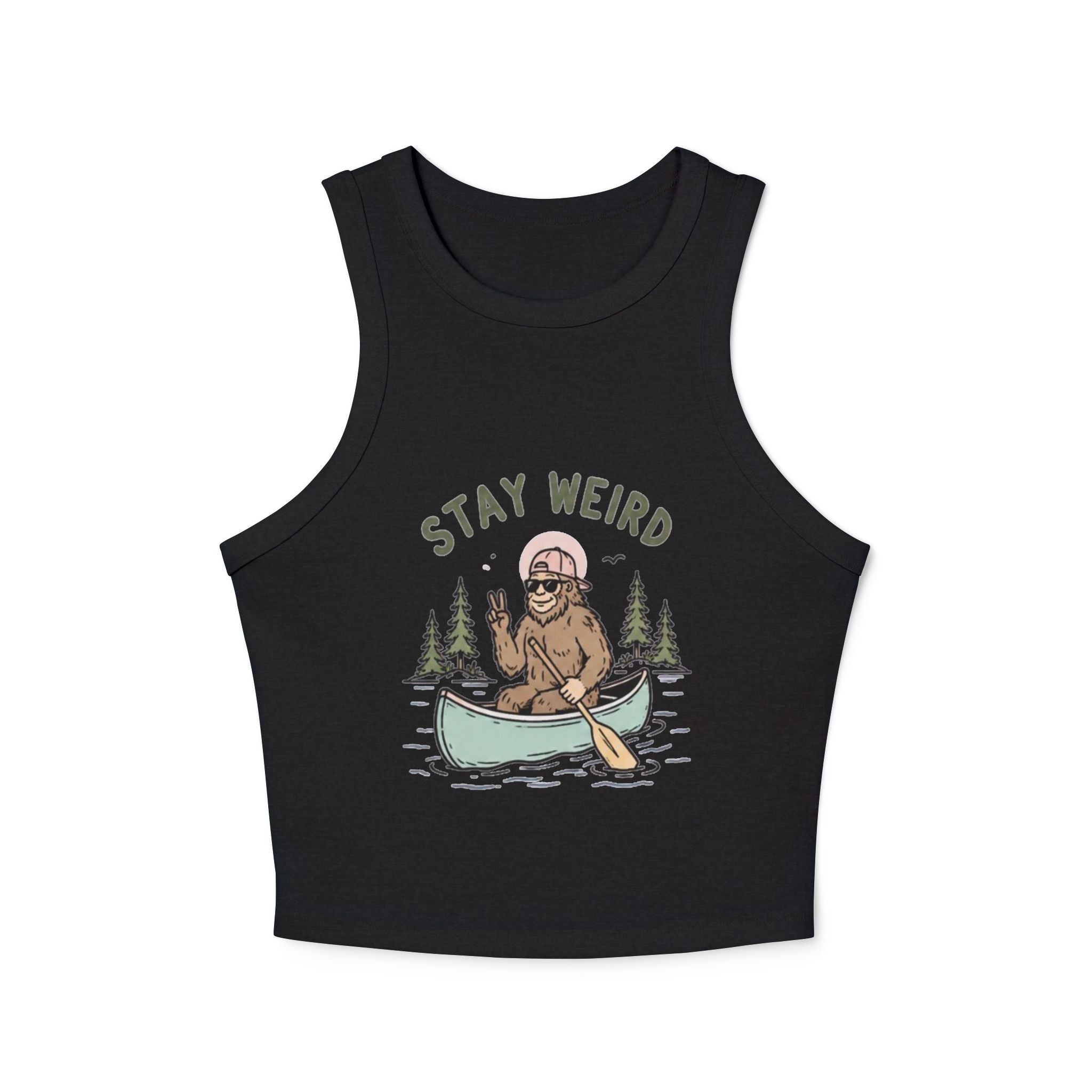 Stay Weird Canoe Crop Tank | Womens Adventure Graphic Tank Top